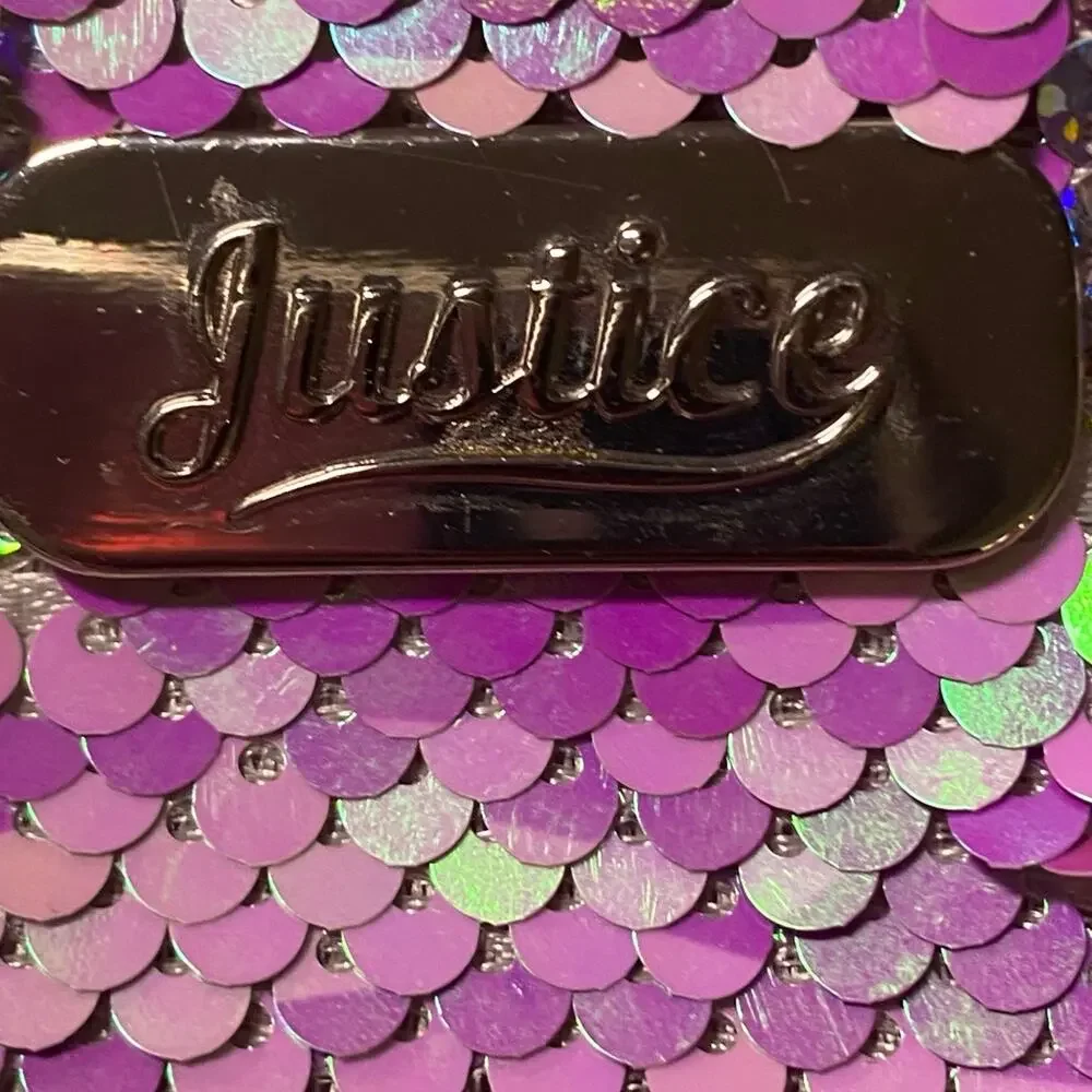 JUSTICE Sequin backpack, purple, Pink & Blue.‎